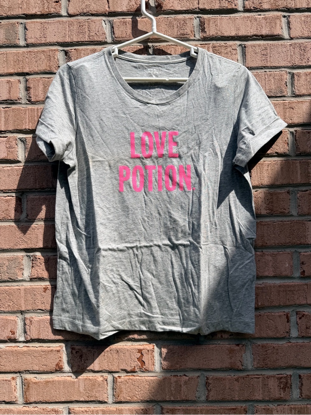 kate spade 'Love Potion' Graphic Tee - Gray with Pink Text